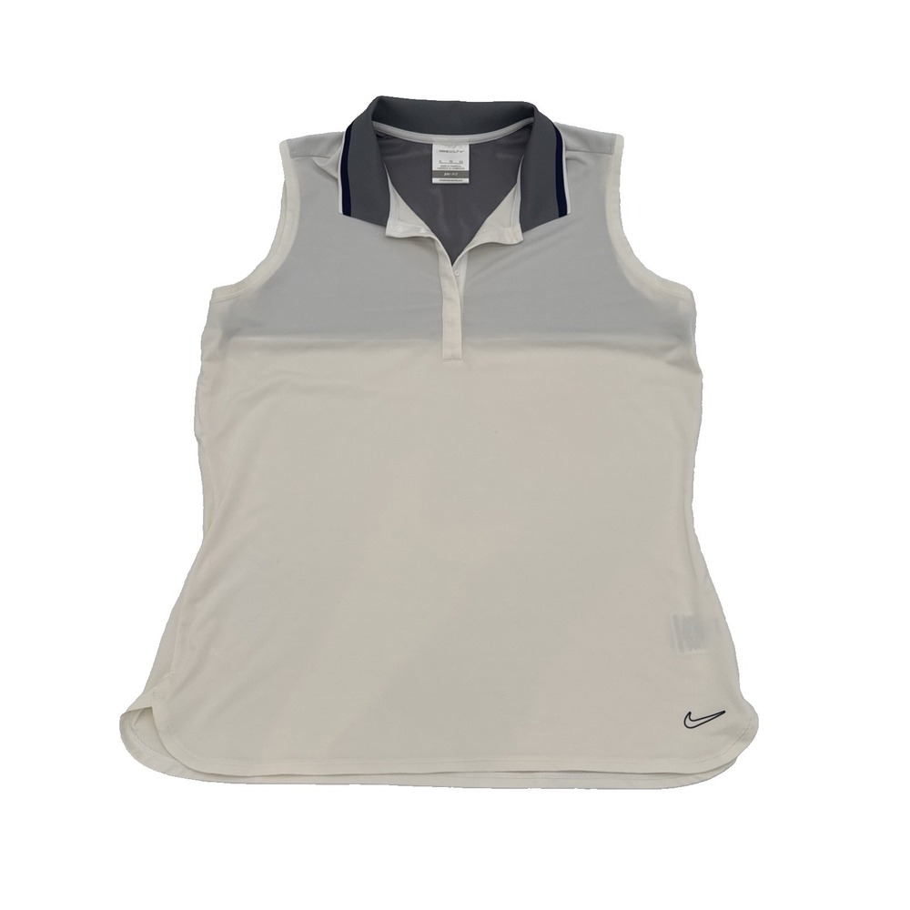 NIKE GOLF SLEEVELESS SPORTIE WOMENS POLO SHIRT DRI FIT DRY XL‎ WHITE 553236 100